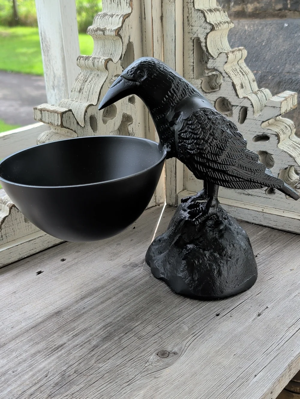 Black Raven Decorative Bowl Sculpture - Home Accents
